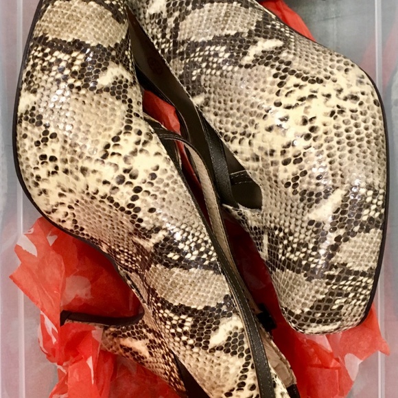 Women's Faryl Robin snakeskin-look slingback wedge - Picture 2 of 12